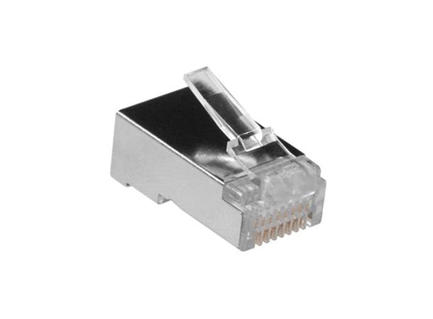 ACT RJ45 Plugg 8P/8C Skjermet 24-26AWG Solid - Pose med 25 Stk